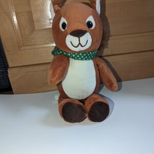 Kinder Surprise Brown Squirrel Plush with Green Scarf